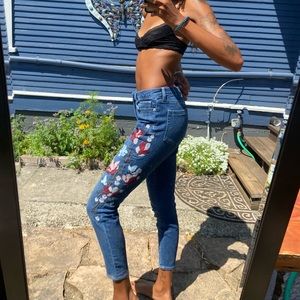 Floral Embroidered Jeans